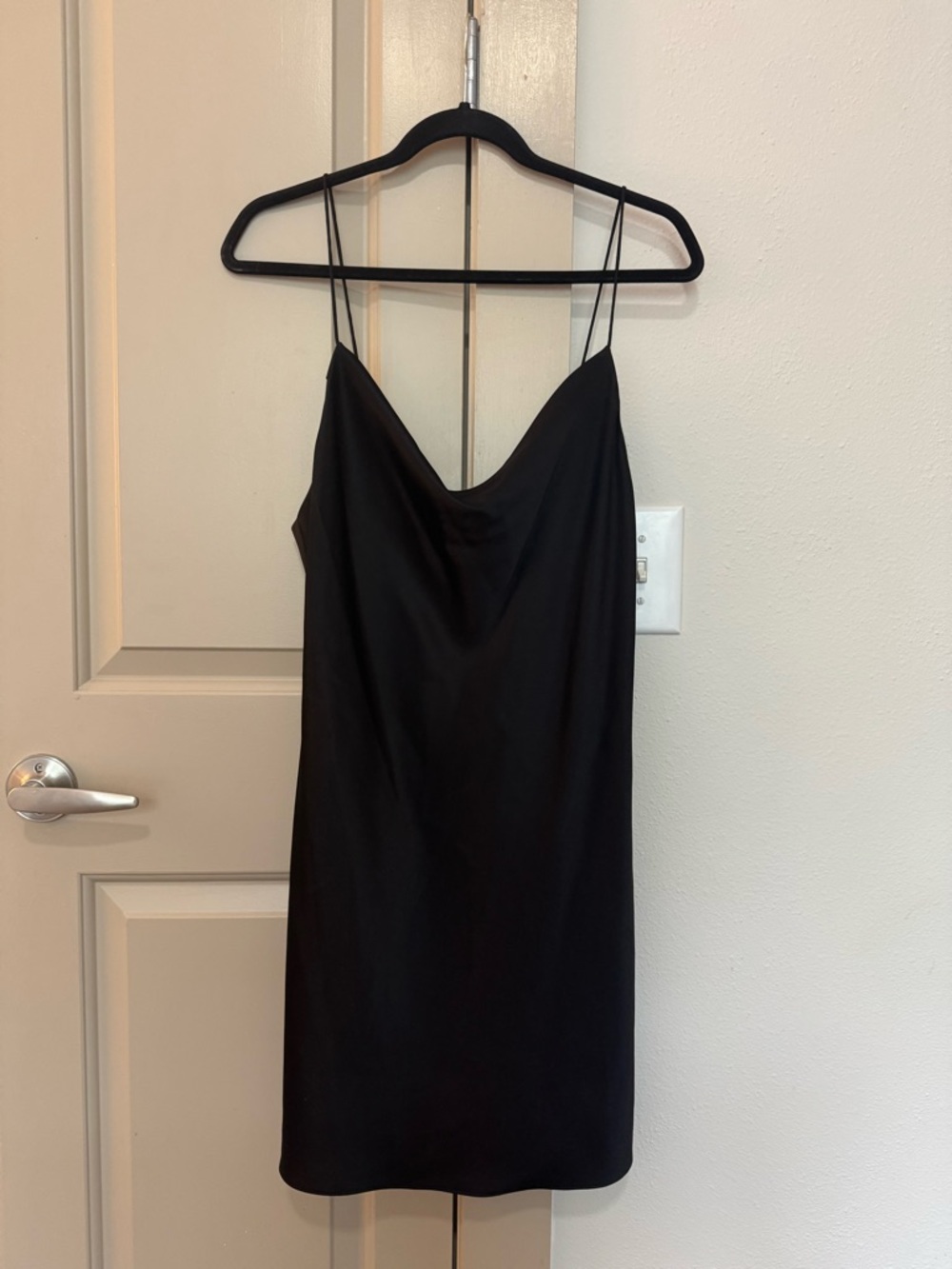 Alice + Olivia Classic Black Cowl Slip Dress - Elegant Evening Dress